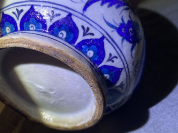 A blue and white Iznik-style vase, probably Samson, France, 19th C.